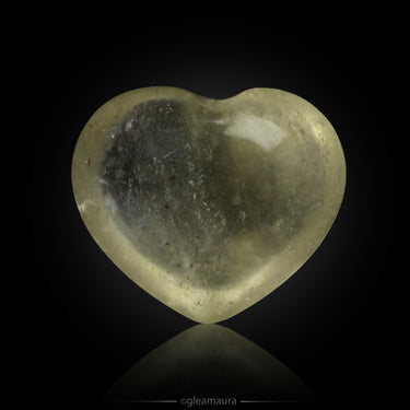 Libyan Desert Glass Small Heart, natural mineral specimen