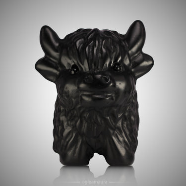 Black Obsidian Highland Cow, natural mineral specimen (view 1)