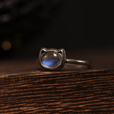 Labradorite Cat Ring, gemstone jewellery