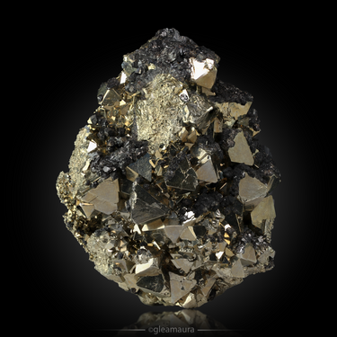 Pyrite with Sphalerite, natural mineral specimen from Huanzala Mine, Peru