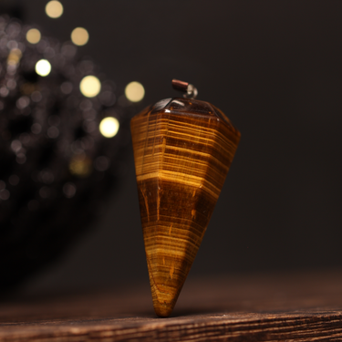 Tiger Eye Pendulum, natural mineral specimen