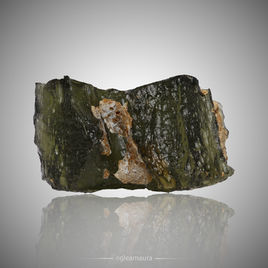 Moldavite, natural mineral specimen from Chlum nad Malší, Czech Republic (view 1)