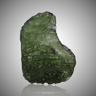 Moldavite, natural mineral specimen from Chlum nad Malší, Czech Republic (view 1)