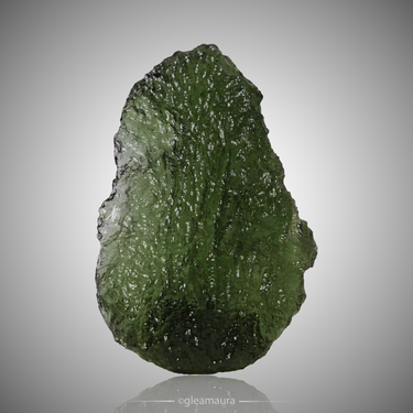 Moldavite, natural mineral specimen from Chlum nad Malší, Czech Republic (view 1)