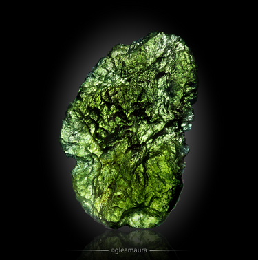 Moldavite, natural mineral specimen from Chlum nad Malší, Czech Republic