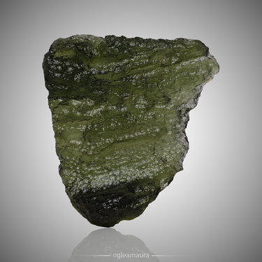 Moldavite, natural mineral specimen from Chlum nad Malší, Czech Republic (view 1)