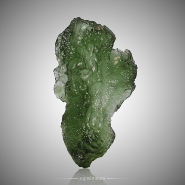 Moldavite, natural mineral specimen from Chlum nad Malší, Czech Republic (view 1)