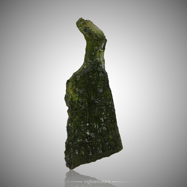 Moldavite, natural mineral specimen from Chlum nad Malší, Czech Republic (view 1)