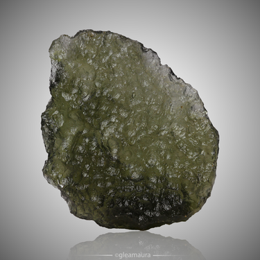 Moldavite, natural mineral specimen from Chlum nad Malší, Czech Republic (view 1)