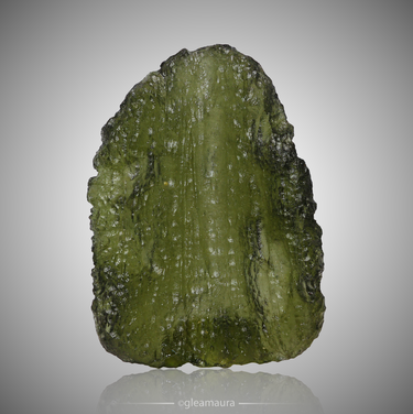 Moldavite, natural mineral specimen from Chlum nad Malší, Czech Republic (view 1)
