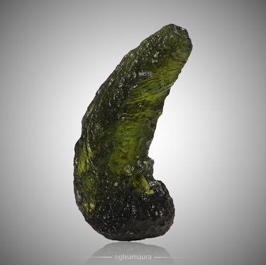 Moldavite, natural mineral specimen from Chlum nad Malší, Czech Republic (view 1)