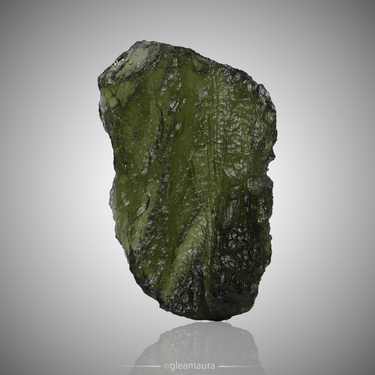 Moldavite, natural mineral specimen from Chlum nad Malší, Czech Republic (view 1)