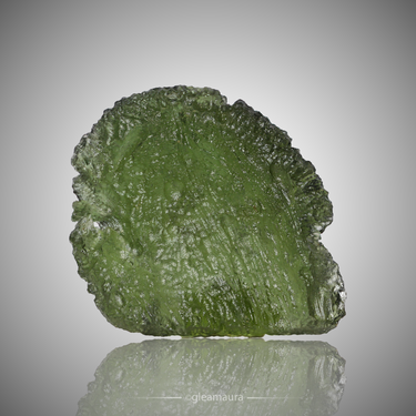 Moldavite, natural mineral specimen from Chlum nad Malší, Czech Republic (view 1)