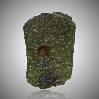 Moldavite, natural mineral specimen from Chlum nad Malší, Czech Republic (view 1)