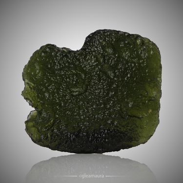 Moldavite, natural mineral specimen from Chlum nad Malší, Czech Republic (view 1)