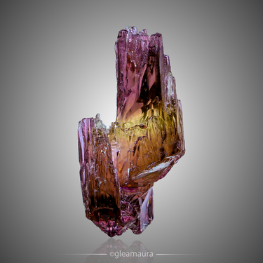 Etched Bicolor Tourmaline, natural mineral specimen from Pachigram Mine, Afghanistan