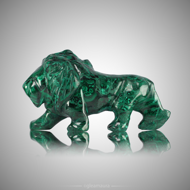 Malachite Lion, natural mineral specimen from Congo