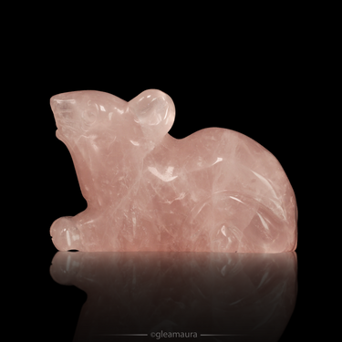 Rose Quartz Mouse, natural mineral specimen from Brazil