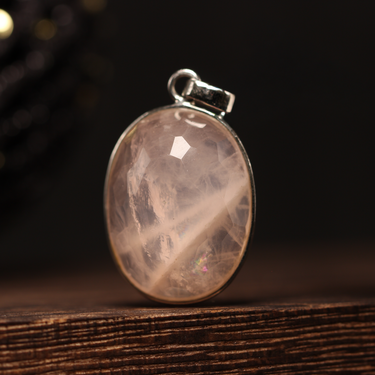 Rose Quartz Pendant, gemstone jewellery