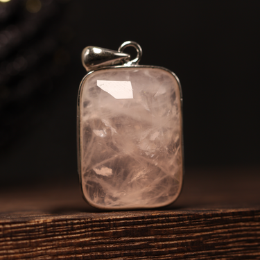 Rose Quartz Pendant, gemstone jewellery
