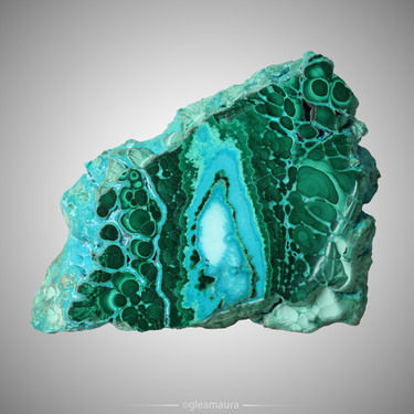 Malachite and Chrysocolla Slab, natural mineral specimen from Katanga Copper Crescent, DR Congo (view 1)