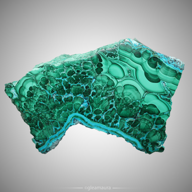 Malachite and Chrysocolla Slab, natural mineral specimen from Katanga Copper Crescent, DR Congo (view 1)