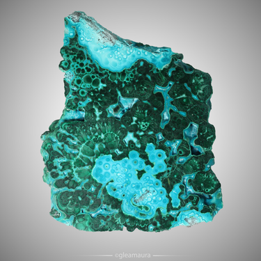 Malachite and Chrysocolla Slab, natural mineral specimen from Katanga Copper Crescent, DR Congo (view 1)