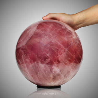 Rose Quartz Sphere, natural mineral specimen from Vorondolo pegmatite field, Madagascar