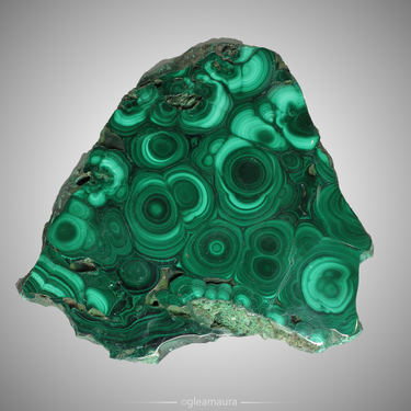 Polished Malachite Slab, natural mineral specimen from Katanga Province, Democratic Republic of the Congo (view 1)