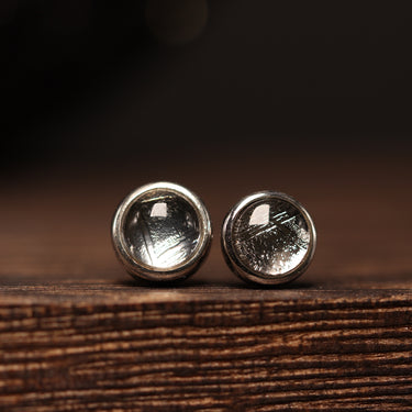 Muonionalusta Meteorite Stud Earring, gemstone jewellery (view 1)