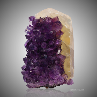 Amethyst with Calcite, natural mineral specimen from Artigas, Uruguay (view 1)