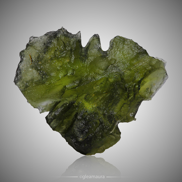 Hedgehog Moldavite, natural mineral specimen from Besednice moldavite occurrences, Czech Republic (view 1)