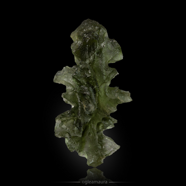 Hedgehog Moldavite, natural mineral specimen from Besednice moldavite occurrences, Czech Republic (view 1)