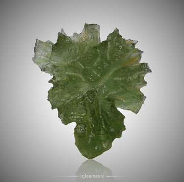 Hedgehog Moldavite, natural mineral specimen from Besednice moldavite occurrences, Czech Republic (view 1)