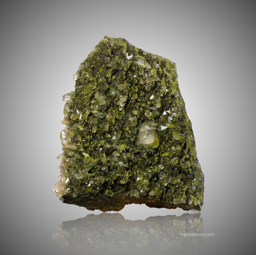 Epidote in Quartz ~ Forest Epidote, natural mineral specimen from Hakkâri District, Turkey