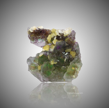Muscovite On Fluorite, natural mineral specimen