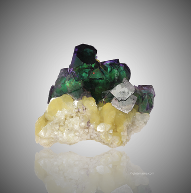 Muscovite On Fluorite, natural mineral specimen from Kudubis Farm 19, Namibia (view 1)