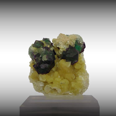 Muscovite On Fluorite, natural mineral specimen (view 1)