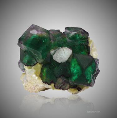 Muscovite On Fluorite, natural mineral specimen (view 1)