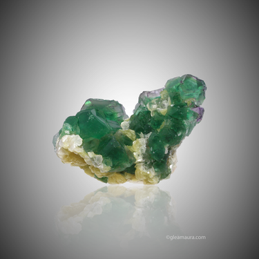 Muscovite On Fluorite, natural mineral specimen from Kudubis Farm 19, Namibia (view 1)