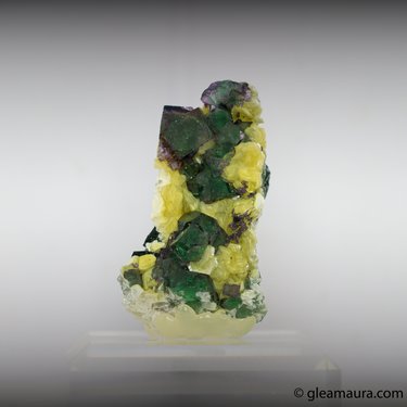 Muscovite & Schorl On Fluorite, natural mineral specimen from Kudubis Farm 19, Namibia (view 1)