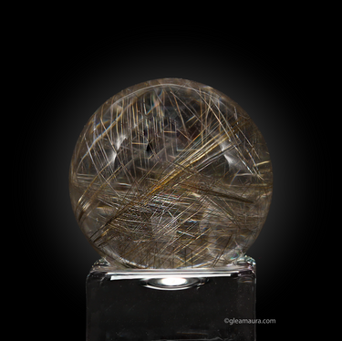 Rutile in Quartz Sphere, natural mineral specimen from Brazil