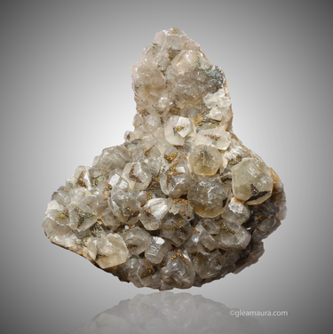 Pyrite on Calcite "Benz Calcite", natural mineral specimen from Chenzhou City, China
