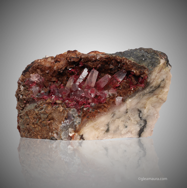 Roselite, natural mineral specimen from Bou Azzer mining district, Morocco (view 1)