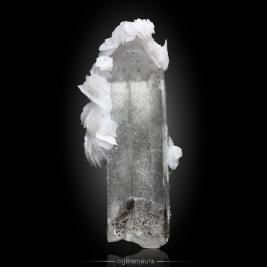 Calcite on Quartz, natural mineral specimen from Yaogangxian Mine, China