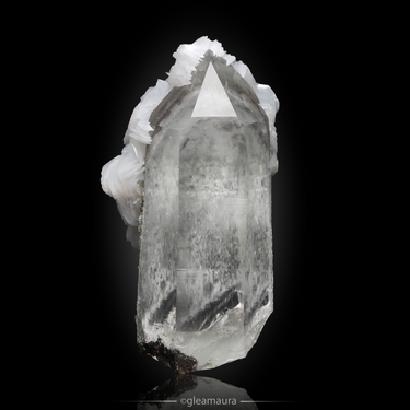 Calcite on Quartz, natural mineral specimen from Yaogangxian Mine, China (view 1)