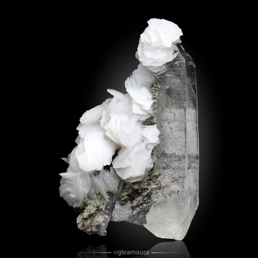 Calcite on Quartz, natural mineral specimen from Yaogangxian Mine, China