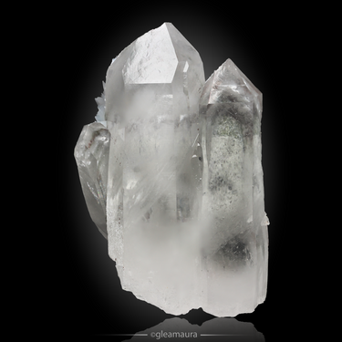 Calcite on Quartz, natural mineral specimen from Yaogangxian Mine, China (view 1)