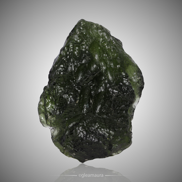 Moldavite, natural mineral specimen from Chlum nad Malší, Czech Republic (view 1)