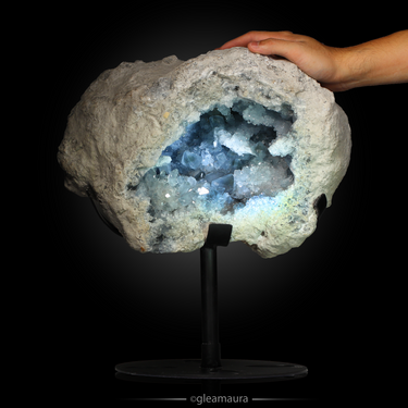 Celestite, natural mineral specimen from Sakoany deposit, Madagascar (view 1)